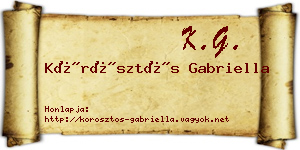 Körösztös Gabriella névjegykártya